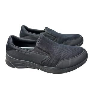 Skechers Men's Size 13 Equalizer 4.0 Persisting Walking Shoes Black Slip On
